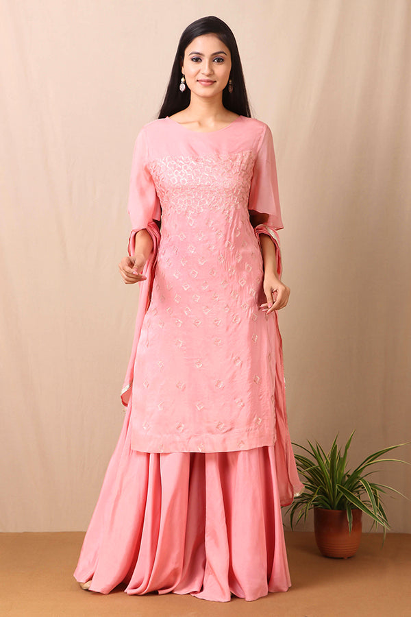 Sequence Embelished Pink Kurta & Sharara Suit  AAS Couture