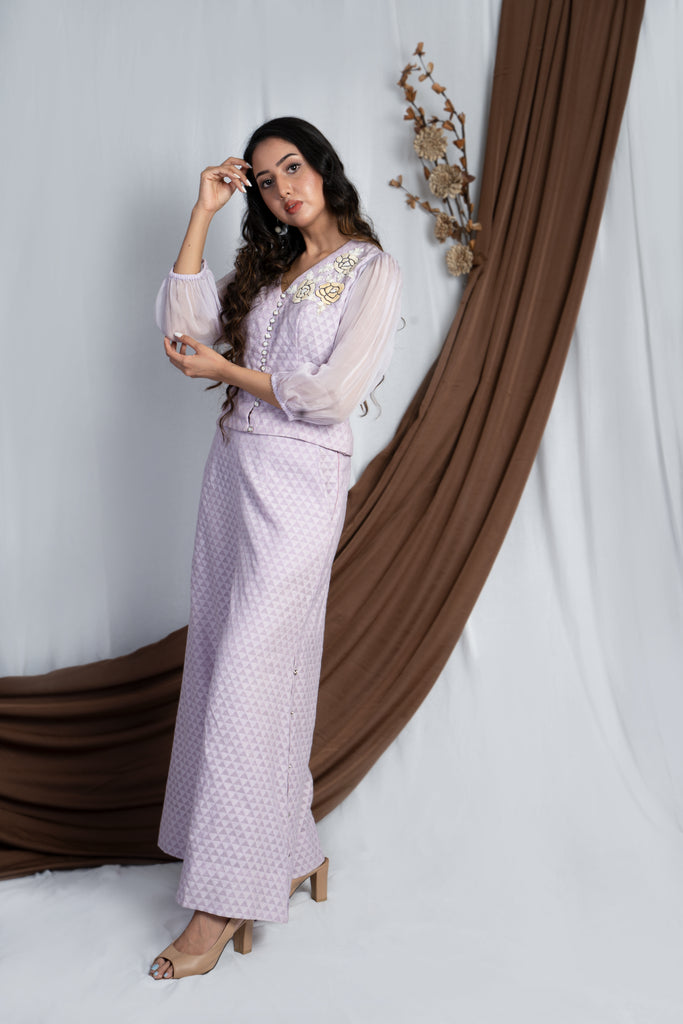 Lilac chanderi co-ord set AAS COUTURE