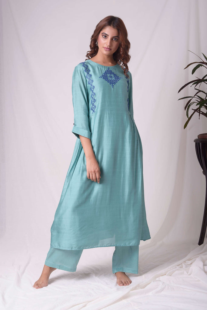 COTTON SILK BLEND KURTA SET AAS COUTURE