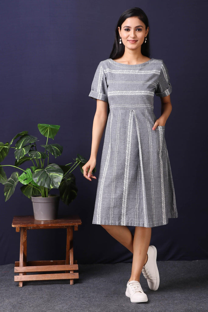 Gorgeous GREY COTTON LINEN TUNIC | AAS Couture