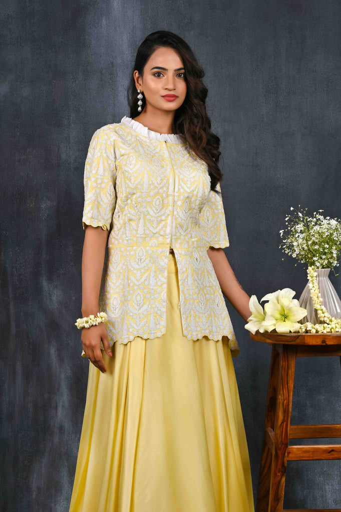 Embroidered Lemon Skirt Set AAS COUTURE