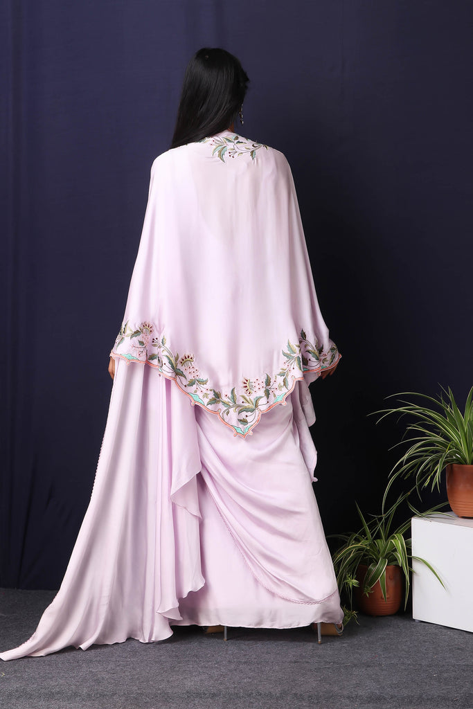 lilac cape indo western dress AAS Couture