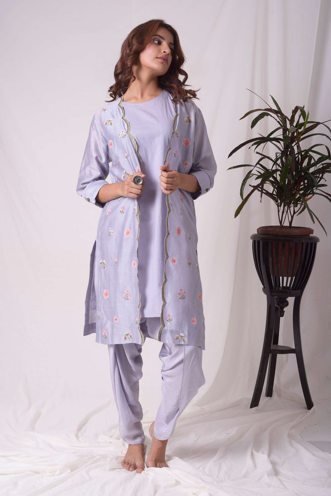 Dhoti Pant Suit in Lavender AAS COUTURE