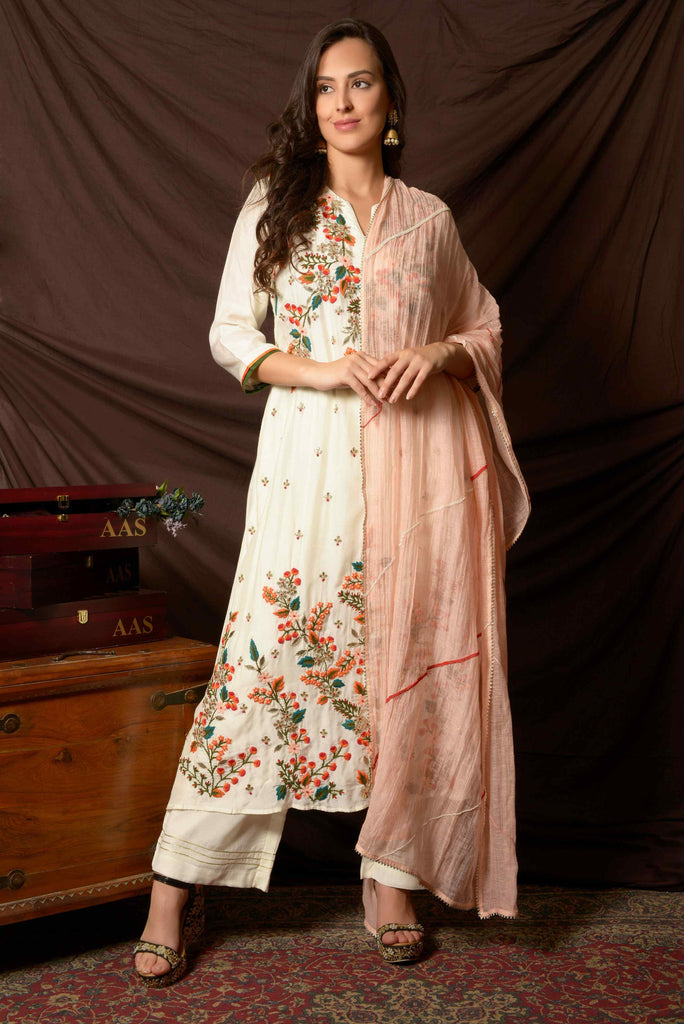 Multicolor Floral & Gota Embroidery Suit  AAS Couture