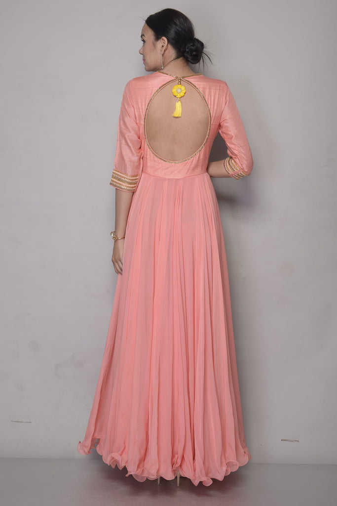 Pink Anarkali Gown by AAS Couture