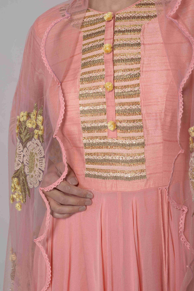 Trendy Chanderi and Chiffon Ensemble AAS Couture